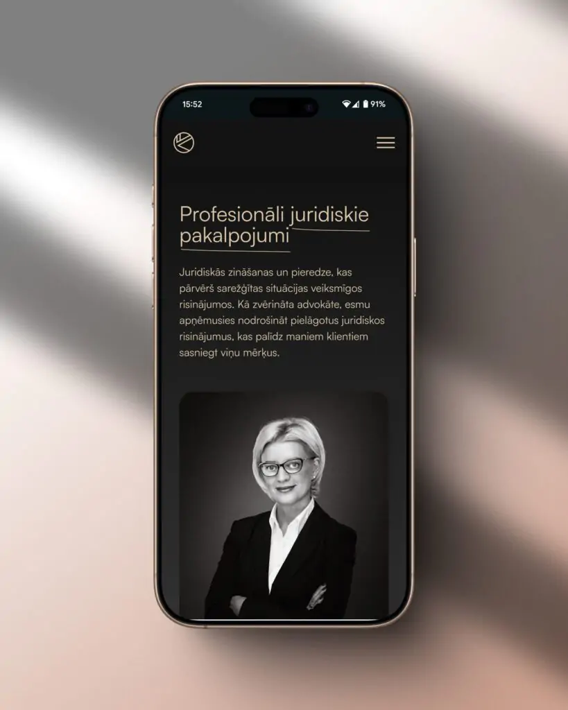 DruvoWEB, mājaslapu izstrāde, mājaslapas izveide, mājaslapas dizains, Karīna Landmesere, zvērinātu advokātu birojs