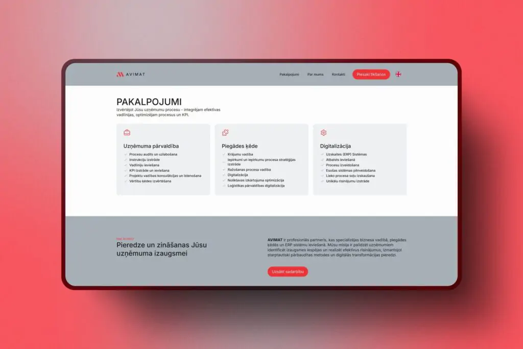 DruvoWEB, mājaslapu izstrāde, mājaslapas izveide, AVIMAT