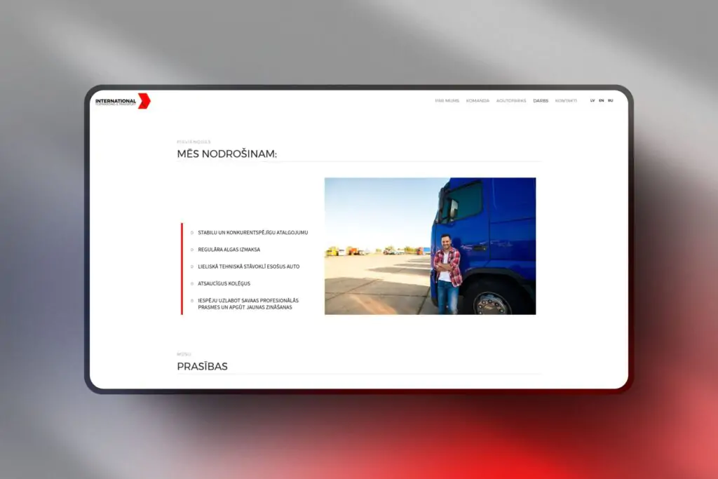 DruvoWEB, mājaslapu izstrāde, mājaslapas izveide, IFT, loģistika